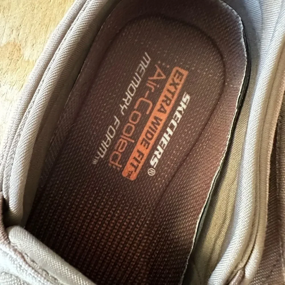 Skechers Mens Brown Wide Fit Slip On Loafers 10